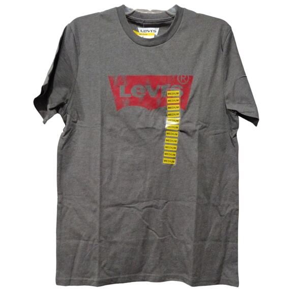Levi's Men's Gray Short Sleeve Crew Neck Graphic Logo T-Shirt Size Medium - Picture 1 of 3